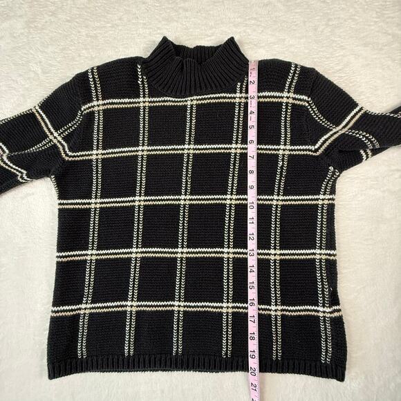 Vintage Christopher & Banks Black Mock Neck Check Sweater Size Small - Picture 7 of 8